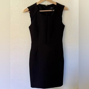 J Crew Size 2 Black Dress Thick Woven Design zip up back like new